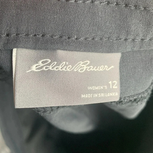 Eddie Bauer black cropped outdoor active pants wide leg size 12 - Picture 5 of 8